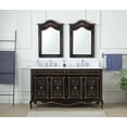 thumbnail image 2 of Benton Collection 60" Black Hand-Painted Floral Double Sink Bathroom Vanity, 2 of 6