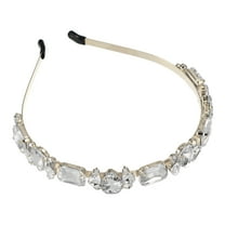 1 Pcs Women Knotted Headbands Fashion Vintage Thin Rhinestone Metal Headbands Hair Accessories White
