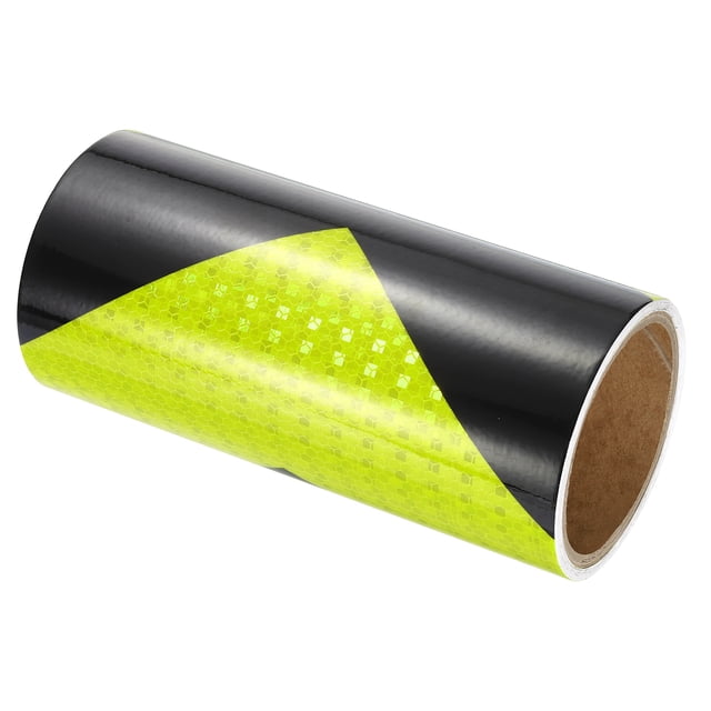 Unique Bargains Ruban Réfléchissant Ruban de Sécurité Imperméable de 8 Pi x 10 Pi, Jaune Fluo Noir