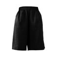 thumbnail image 4 of Endives Womens Cotton Linen Short Five Point Pants Thin High Waist Loose Slimming Breathable Casual Pants Straight Wide Leg Pants Black, 4 of 4