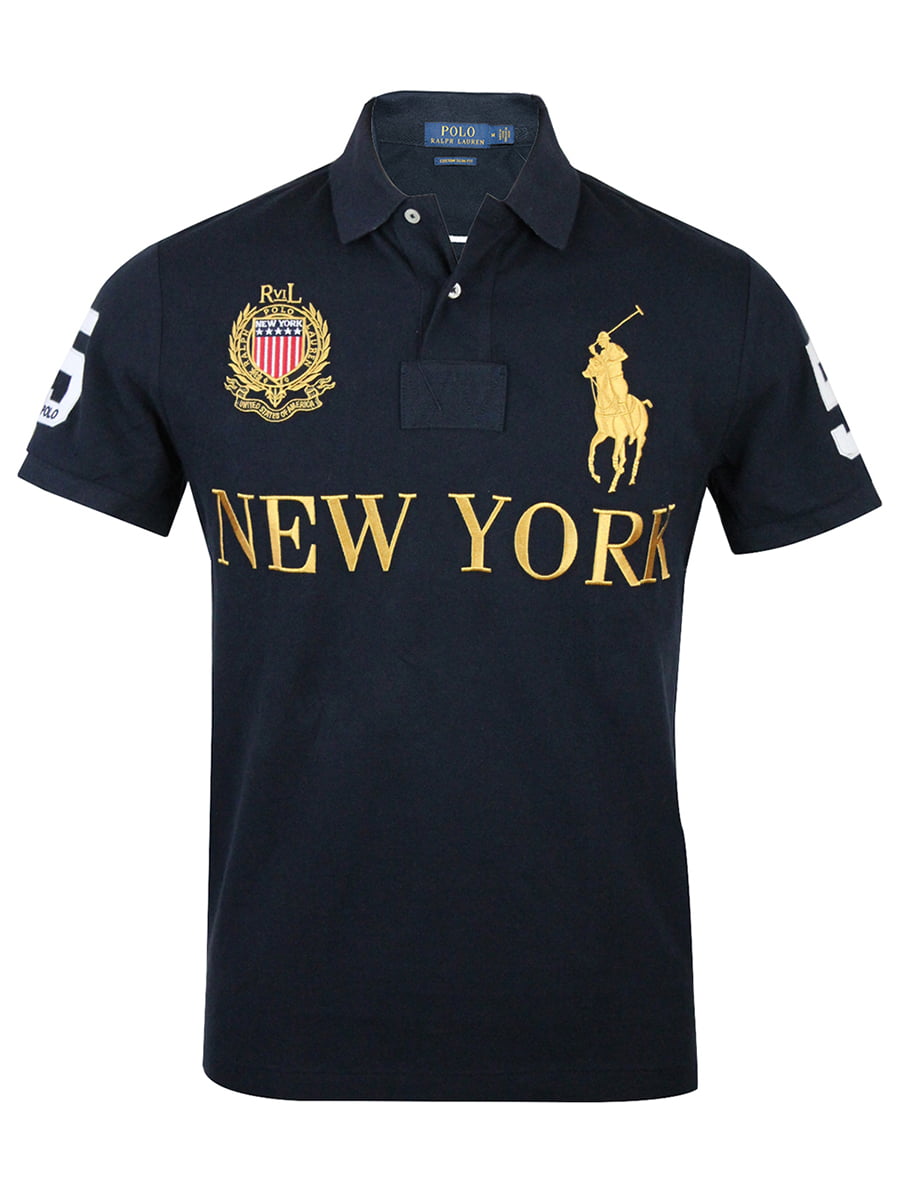 Polo Ralph Lauren Mens Custom Slim Fit Pony Logo New York 5 Crest ...