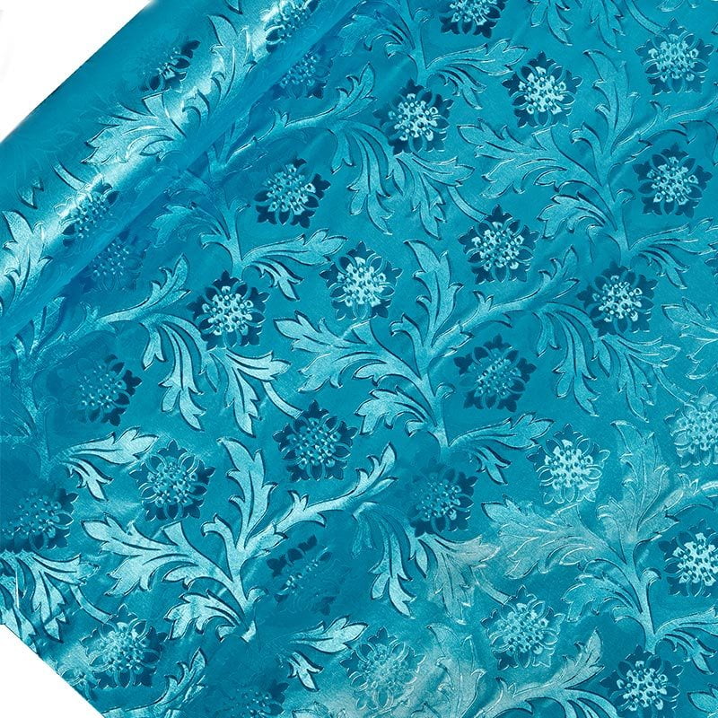 20" X 10 Yds Sky Blue Polyethylene Embossed Floral Foil by Paper Mart