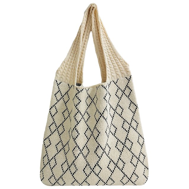 Bolso Hobo Hueco Punto Estético Hombro Mano Ganchillo para Mujer
