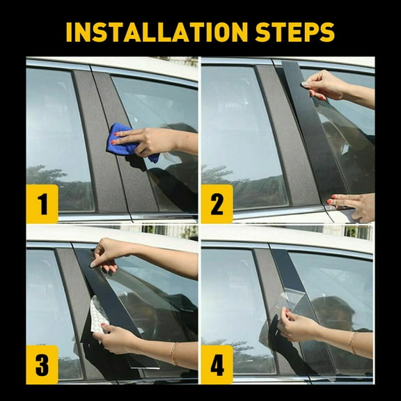 Furulu 6Pcs Door Window Pillar Post Cover Trim Gloss Black For Toyota Camry 2006-2011