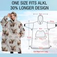 thumbnail image 4 of Oversized Wearable Blanket Hoodie,Beige Highland Cow Flower Pattern Sherpa Blanket Hoodie with Super Pockets,Super Warm Fuzzy Pullover for Women & Men, 4 of 6
