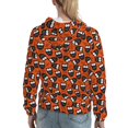 thumbnail image 7 of Fotbe Owls And Boo Pattern Womens Long Sleeve Hoodie, Pullover Hooded Sweatshirt, Kangaroo Pocket Hoodie with Eye-catching Drawstrings-Large, 7 of 7
