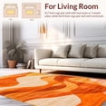 thumbnail image 2 of ODIKA 6'x9' Machine Washable Non-Slip Area Rug, Artisan Brushstroke Abstract Decorative Flooring With Wavy Lines High Traffic Rug, Beige, 148821, 2 of 7