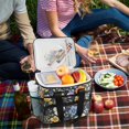 thumbnail image 5 of FORMRS Insulated Cooler Bag 24 Cans Capacity Soft Leakproof Lunch Box with Side Pockets, Navy Floral Pattern, 5 of 7