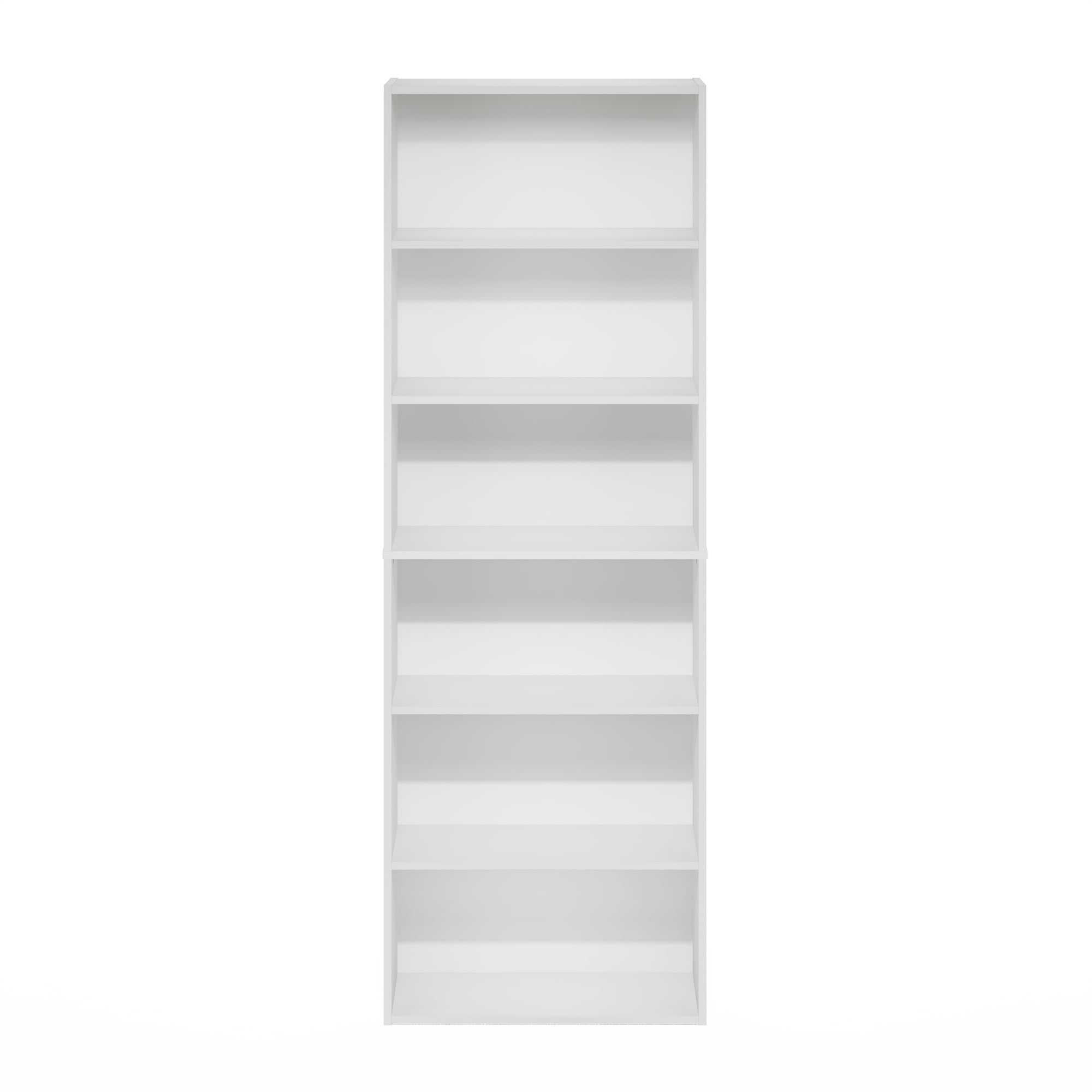 Furinno JAYA Simply Home Free Standing 6-Tier Open Storage Bookcase, White