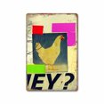 thumbnail image 1 of Pintura en hojalata retro de gallos y gallinas, fondo de granja, mural decorativo sin marco para pared, 1 of 6