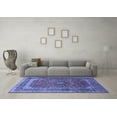 thumbnail image 3 of Ahgly Company Indoor Square Medallion Blue Traditional Area Rugs, 5' Square, 3 of 4
