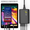 thumbnail image 3 of Quick Charge 3.0 Type-C USB Fast Charging Station [5 Ports for Multiple Devices] with AC Wall Outlet Power Supply for Sonim XP5s, XP8, 3 of 7