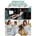 thumbnail image 4 of Casual Nights Women's Long Sleeve Henley Nightgown, Lightweight Cotton Blend Knit House Dress, 5 Button Front Closure & Polka Dot Print, Green 4X, 4 of 6