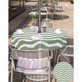 thumbnail image 5 of Outdoor Tablecloth with Umbrella Hole and Zipper 60R Sage Green Ripples Stripes Table Cover for Round Tables Waterproof Tabletop Collection for Patio Garden Picnic Camping, 5 of 6