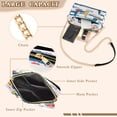 thumbnail image 3 of FORMRS Women Crossbody Purse with Chain Strap Vegan Leather Shoulder Handbag, Dark Blue Hand Drawn Sailboats, 3 of 7