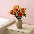 thumbnail image 6 of CuiLiyq Artificial Silk Flowers, Orange Faux Bouquet Florals Arrangements Decor for Farmhouse Home Boho Wedding Table Centerpiece, Fake Plastic Flower Bulk for Vase Decoration (Orange), 6 of 6