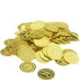 thumbnail image 1 of 100Pcs Gold Coins Plastic Game Coins Gold Treasure Coins Halloween Party Props, 1 of 4