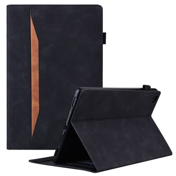 Allytech Samsung Galaxy Tab A8 10.5" X200 Case, Multi Angle Viewing Stand Cards Pocket Auto Sleep Wake Shockproof Full Protection Case Cover for Samsung Galaxy Tab A8 10.5-Inch X200 X205 - Black