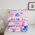 thumbnail image 5 of Manfei Sweet Letter J Twin Comforter Sets,Kawaii Butterfly Bedding Set,Multicolored,Pink Reversible,2-Piece,1 Comforter and 1 Pillowcase, 5 of 7