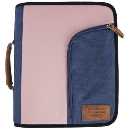 renwick 3 ring binder portfolio organizer with tablet sleeve pink