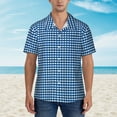 thumbnail image 2 of Kll Men'S Hawaiian Shirt Short Sleeve Button Down Beach Shirts-Blue Gingham, 2 of 7