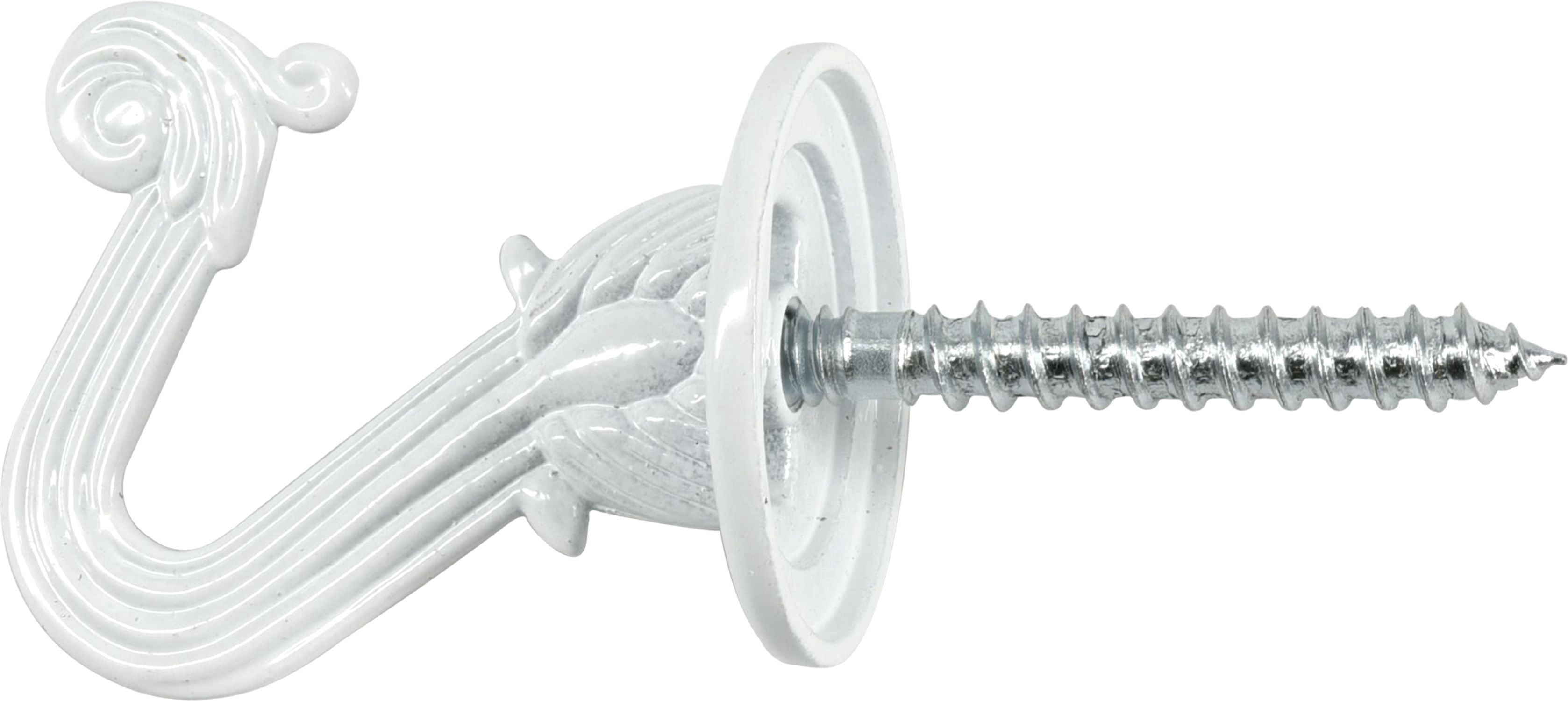 Ook Swag Hook, Screw Hook Small, 30 lbs, Steel, White, White, 2 pack