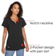 thumbnail image 5 of Grey's Anatomy Signature 2121 2 Pocket Notch Neck Top-Black-, 5 of 7