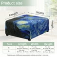 thumbnail image 7 of Xoenoiee Starry Night Print Ottoman Cover Slipcover Stretch Square Footrest Sofa Slipcovers Jacquard Soft Stool Cover Removable Washable Footstool Protector Covers, L, 7 of 7