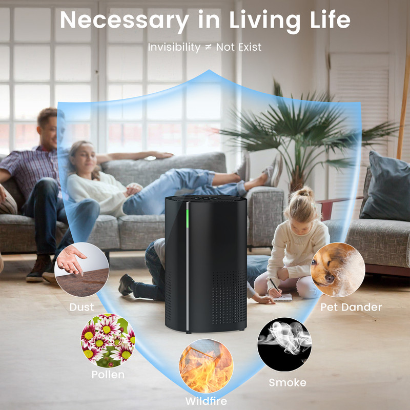 Edendirect 1655 Sq.ft. HEPA-True Console Air Purifier in Black,147 CFM,5 Speeds with Auto and Sleep Mode for Bedroom