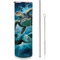 Sea Turtle Gifts, Sea Turtle Gifts for Women, Sea Turtle Tumbler with Lid and Straw, Turtle Gifts, Turtle Decor, Turtle Mug/Cup/Coffee Mugs, Turtle Gifts for Turtle Lovers, 20oz Turtle Tumbler