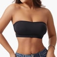 thumbnail image 4 of Iyufng Women's Strapless Anti Slip Cross Strap Side Closure Bandea Bra Seamless Molded Invisible Bralette, 4 of 6