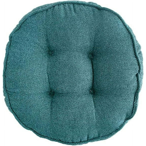 Nvzi Soft Chair Pads 18 inch Diameter Super Comfy Thicken Solid Color Round Seat Cushion for Kitchen Dining Room Office Chairs (PeacockBlue,18" x 18")