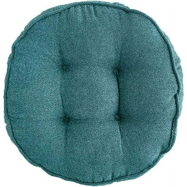 Nvzi Almohadillas suaves para silla de 18 pulgadas de diámetro, súper cómodas, gruesas, de color sólido, redondas, para cocina, comedor, sillas de oficina (azul pavo real, 18" x 18")