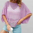 thumbnail image 2 of APEXFWDT Womens Crochet Hollow Out Knit Tops Summer Crew Neck Short Sleeve Sweater Top Casual Pullover Shirts, 2 of 4