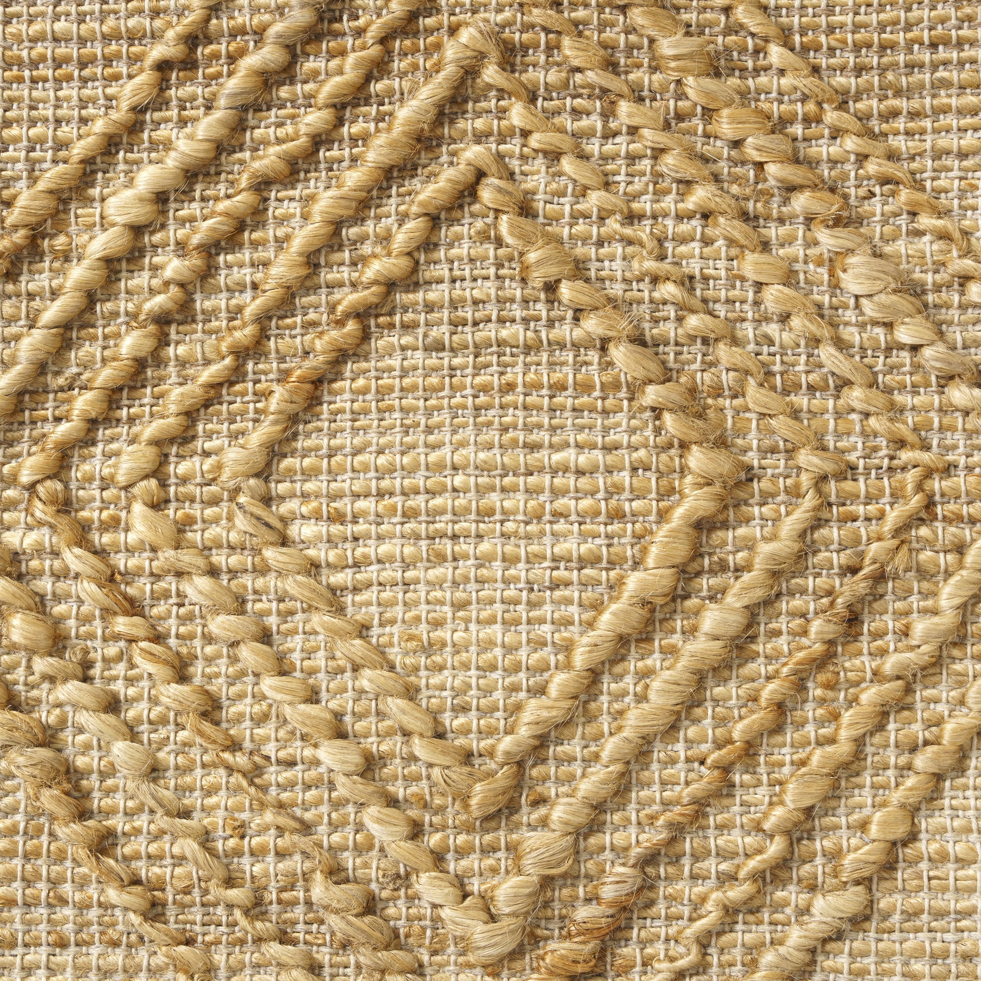 Ox Bay Nel 22" x 22" Natural/Tan Striped Diamond Jute Adult Decorative Throw Pillow