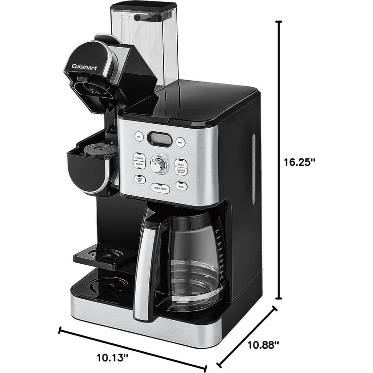  Cuisinart Coffee Maker, 12-Cup Glass Carafe, Automatic Hot &  Iced Coffee Maker, Single Server Brewer, Stainless Steel, SS-16: Home &  Kitchen
