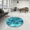 thumbnail image 4 of Ahgly Company Machine Washable Indoor Square Transitional Dark Cyan Green Area Rugs, 6' Square, 4 of 7