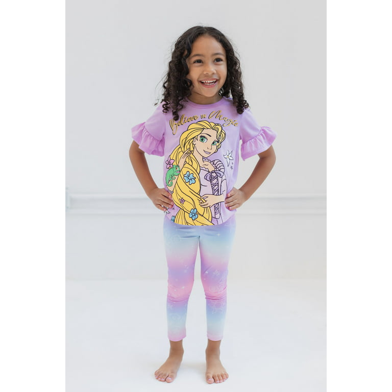 Disney Princess Rapunzel Toddler Girls T-Shirt and Leggings Outfit Set  Toddler to Big Kid