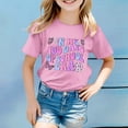 thumbnail image 2 of Chemises Filles Rentrée des Classes Imprimé Haut d'Été avec Manches Trois Quarts Hauts Filles Enfants Rose 3 Ans-4 Ans, 2 of 4