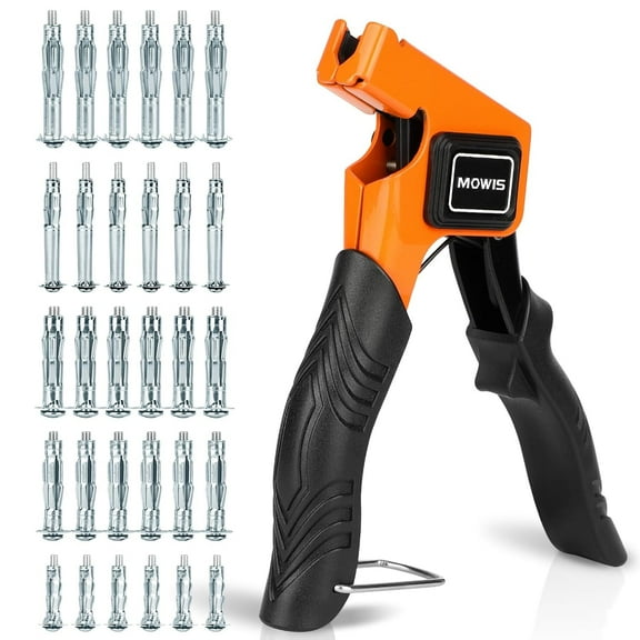 Molly Bolt Setting Tool, Hollow Wall Anchor for Drywall Plaster Sheetrock Hollow Wood Wall, Heavy Duty Metal Wall Anchors Setting Tool, 30pcs Molly Bolts in 5 Sizes