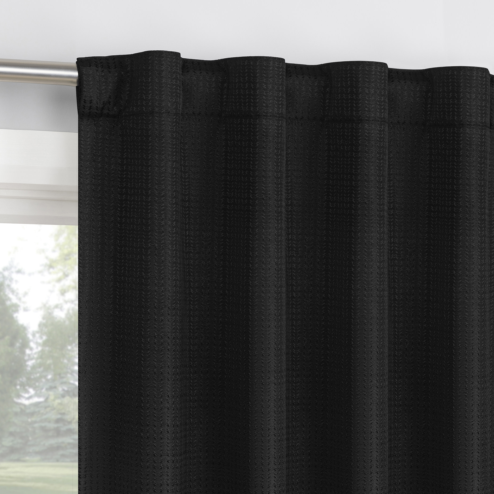 Sun Zero Vance 2-Piece 100% Blackout Curtain Panel Pair, Black photo 3