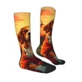 thumbnail image 4 of Lsque Sunset Meditating Dog Printed Crew Socks Men's Women's LightWeight Thin Casual Calf Socks ,Knee High Socks,Cotton Socks, 4 of 9