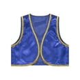 thumbnail image 3 of JanJean Kids Boys Open Front Vest Fairytale Theme Party Waistcoat Tops Arabian Prince Fancy Dress Up Blue 14, 3 of 5