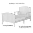 thumbnail image 4 of Child Craft Hampton Toddler Bed with Guard Rails, Arch Top, Low to Ground, Pine Wood, Matte White, 4 of 8