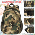 thumbnail image 2 of Herdesigns Camo Backpack with Lunch Box Brown Camouflage Lightweight Large Travel Work Laptop Backpacks Set Casual Daypacks, 2 of 8