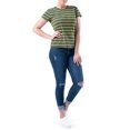 thumbnail image 4 of Time and Tru Womens Striped Short Sleeve Slub Crew Neck T-Shirt, 2-Pack, 4 of 13