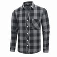 thumbnail image 5 of LYSMORA Men's Plaid Flannel Button Down Shirt Long Sleeve Lapel Collar Casual Button Up Shirt with Chest Pocket Regular Fit for Work Travel Daily Outdoor, 5 of 5