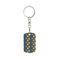 thumbnail image 2 of Uemuo Blue Floral Pattern Rectangular Metal Keychain - Durable, Stylish, and Personalized Key Ring for Men and Women,Engraved Keychain,Gift Slim Sturdy Keychain, 2 of 7