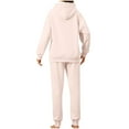 thumbnail image 4 of Posijego Womens Two Piece Outfit Fleece Lined Hoodie Sweatshirt and Joggers Warm Winter Sweatsuit Sets, 4 of 6