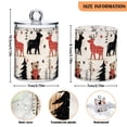 thumbnail image 5 of Yayeee 2 Pack Qtip Holder Bathroom Cotton Swab Canister with Lid Clear Dispenser Set, Retro Christmas Forest, 5 of 6